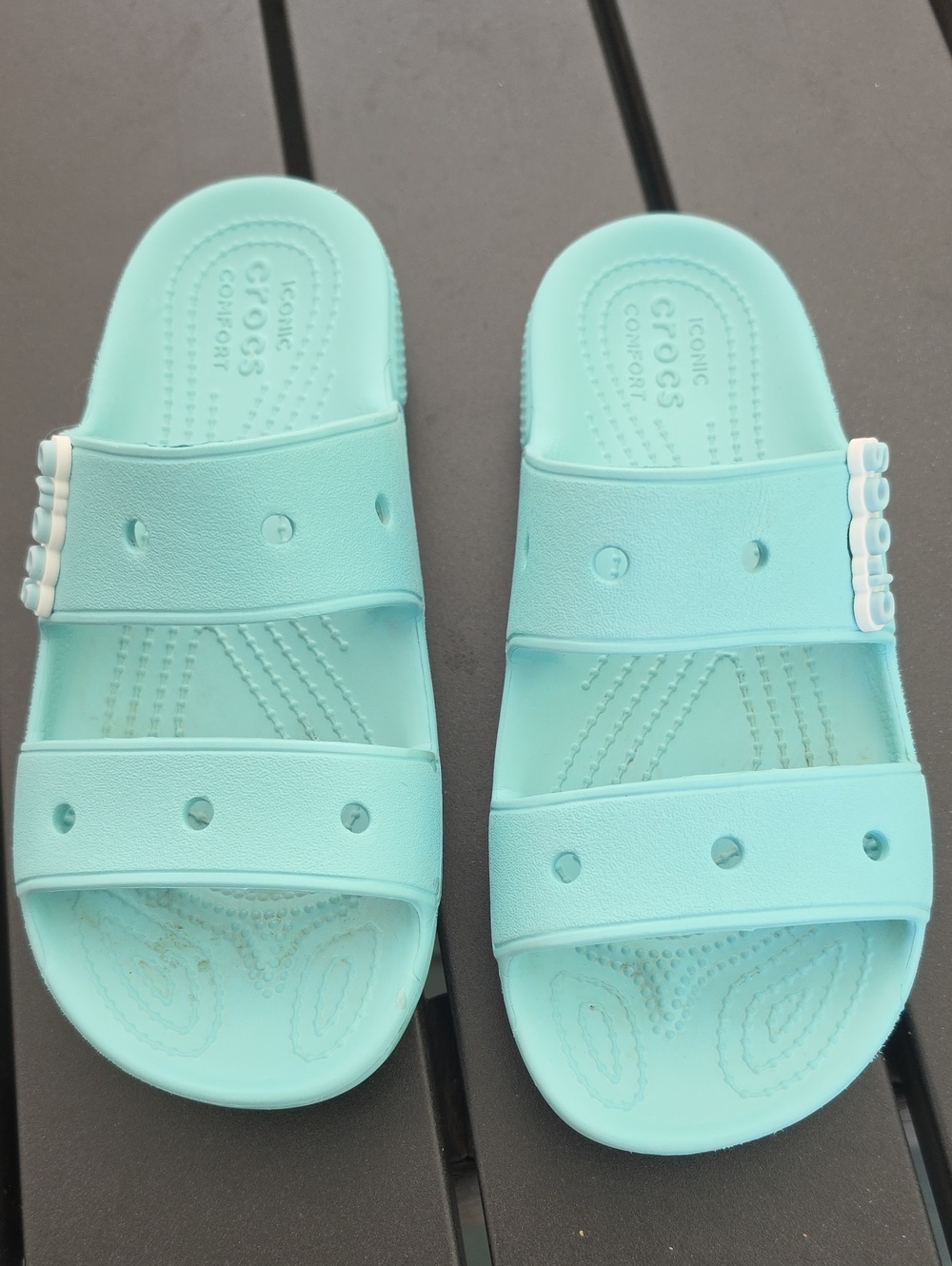 Unisex WOMEN 7 MEN 5 COMFORT CROC TEALSlide Sandals - Unbranded